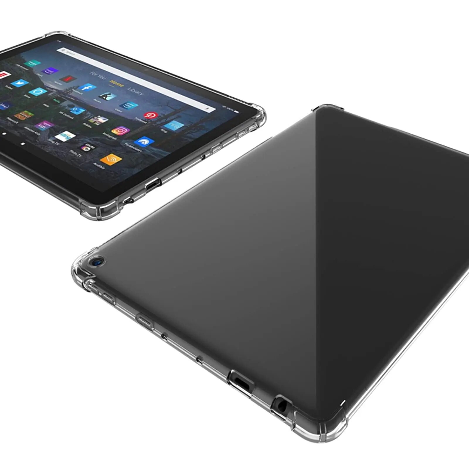 Shockproof Silicone Case For Amazon All-New Kindle Fire HD 10 10 Plus Tablet 11th Gen 2021 Release Flexible Clear Back Cover. 