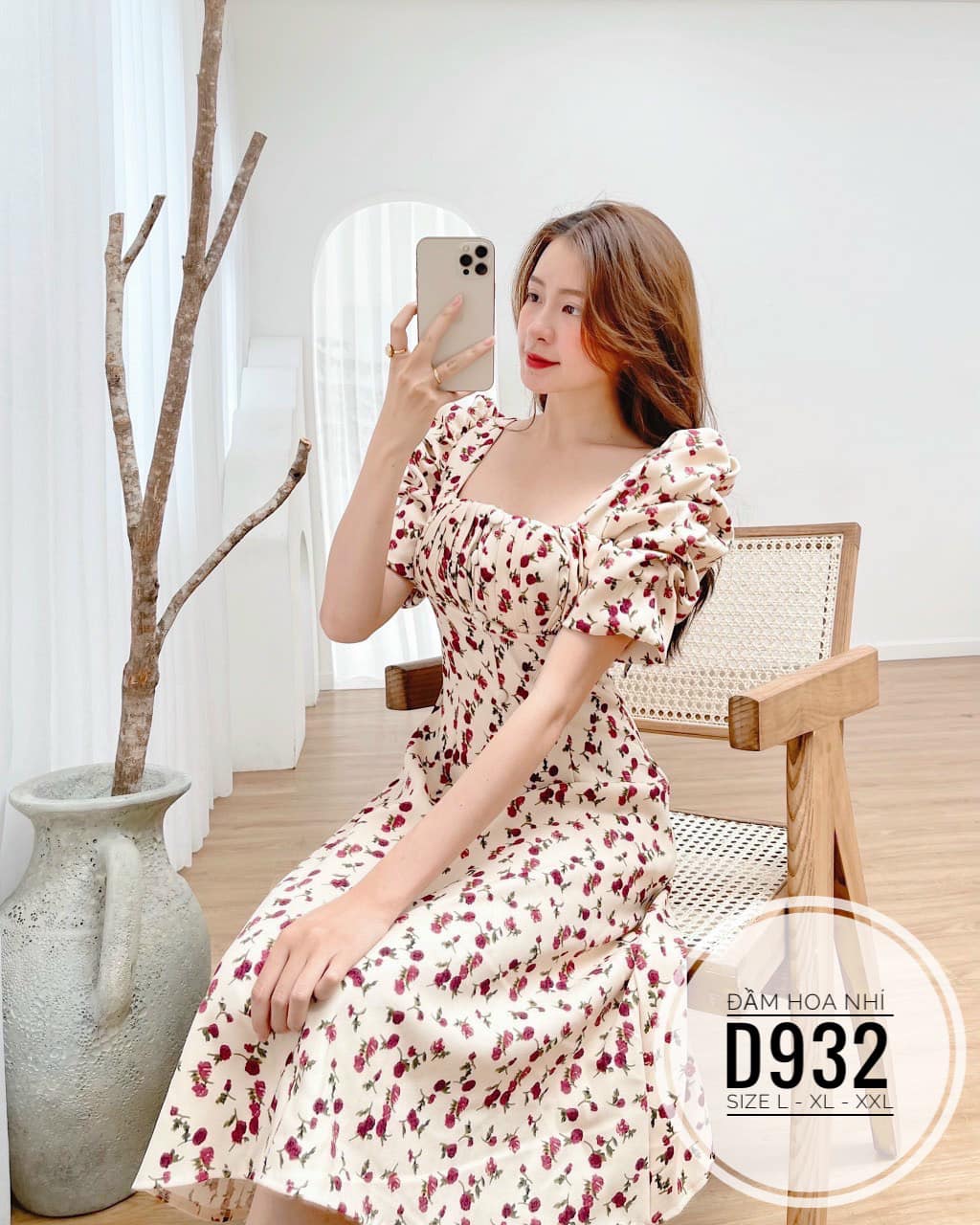 ĐẦM BIGSIZE DÁNG SUÔNG HOA XẾP LY TRƯỚC NGỰC (60-90KG)