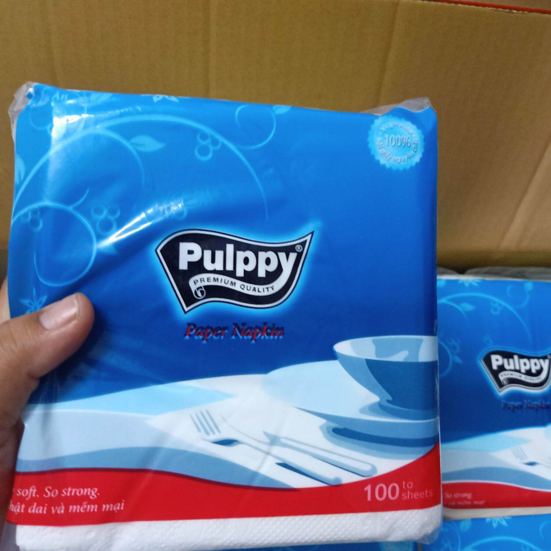 Khăn giấy vuông Pulppy cao cấp 100 tờ