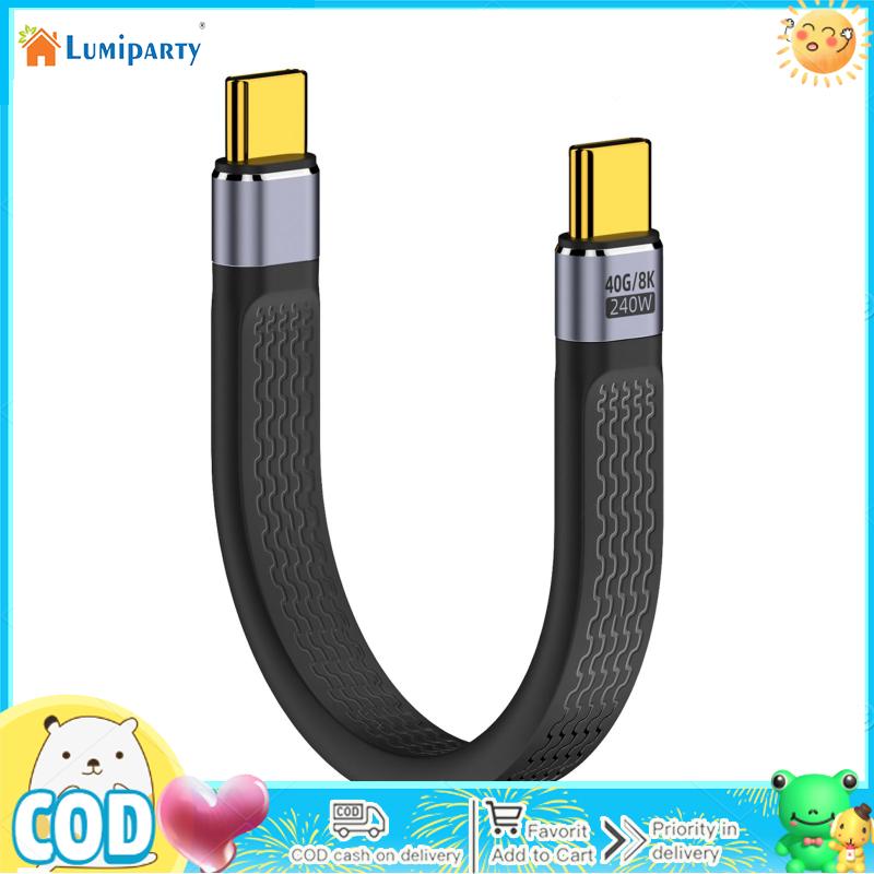 Usb c to usb c cable 13cm short 240w usb 4.0 fast charging cable 40gbps data transmission flat fpc design data cable