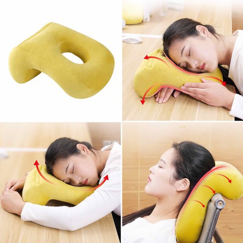 Gối ngủ văn phòng đa năng phù hợp mọi tư thế ngủ, cho bạn giấc ngủ ngắn thoải mái, không xẹp, không lún