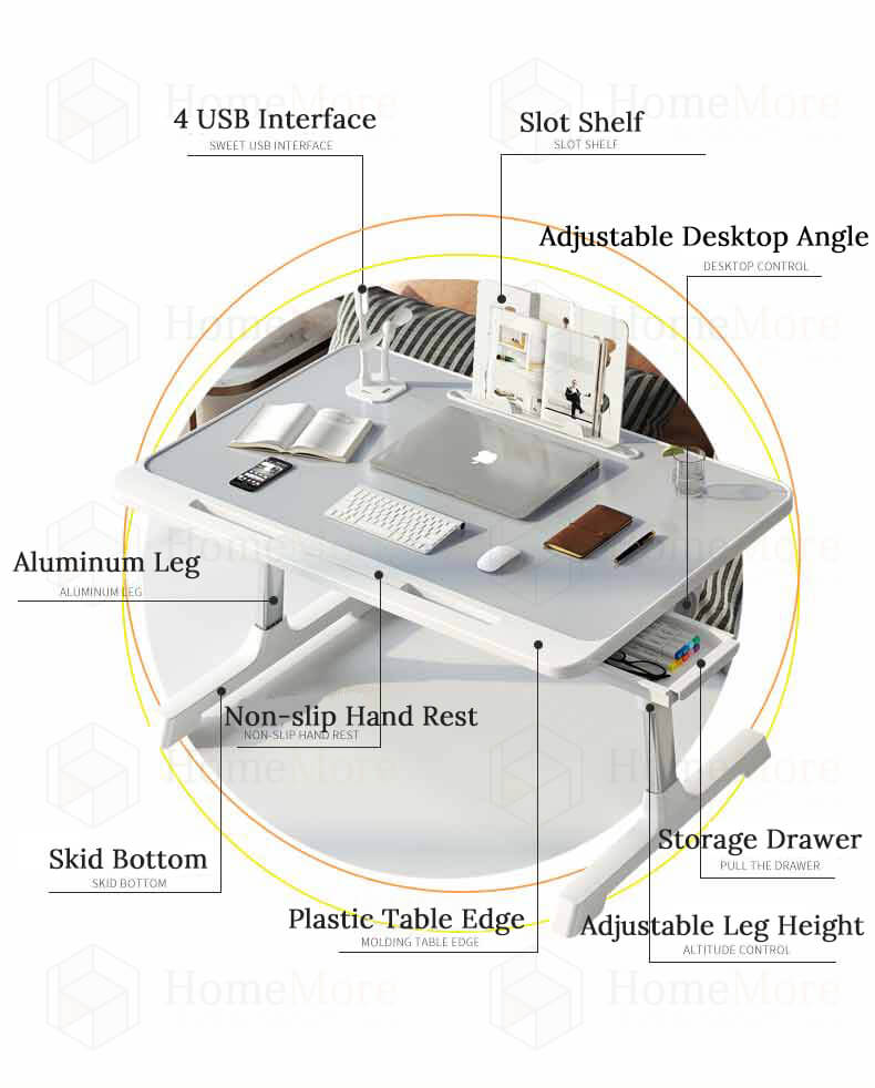 JJT [Miễn Phí Vận Chuyển]Gateleg bảng giường Bàn xếp làm việc từ nhà bàn để Notebook bàn nhỏ trên giường ký túc xá sinh viên Bàn học đa chức năng hộ gia đình gấp bàn nhỏ