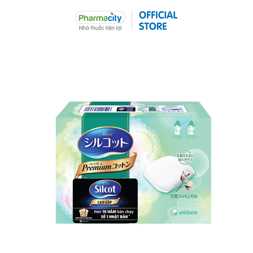 Bông trang điểm cao cấp Unicharm Silcot (66 miếng/hộp)
