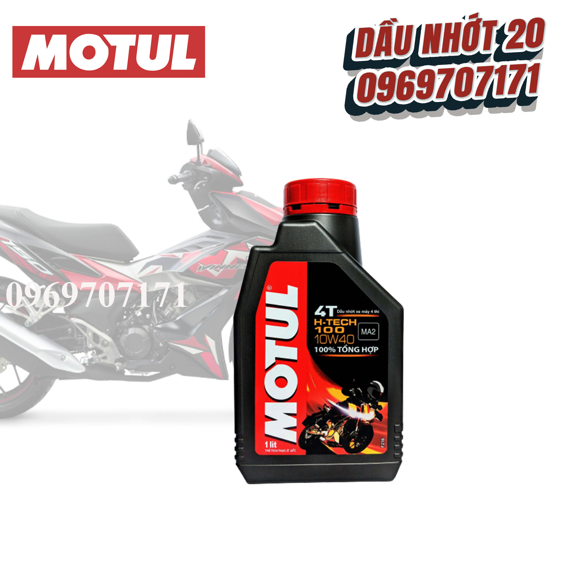 [Có chiếc lẻ] Nhớt Motul HTech H-Tech 100 4T 10W40 H tech