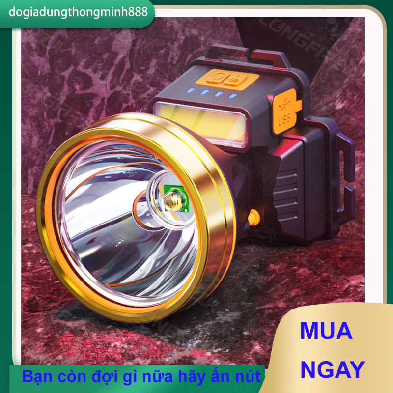 Đèn pin siêu sáng đội đầu chống nước pin 4400ma