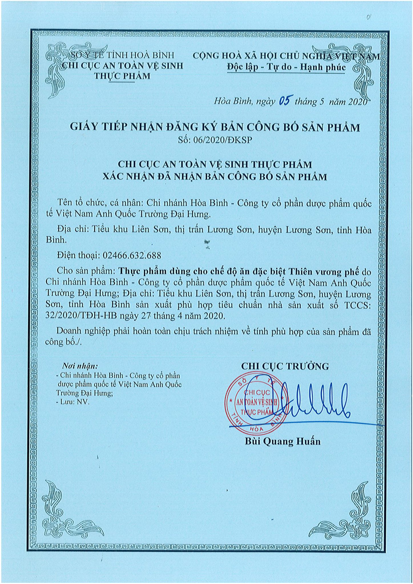 Siro Ho Thiên Vương Phế Vinapharma Group