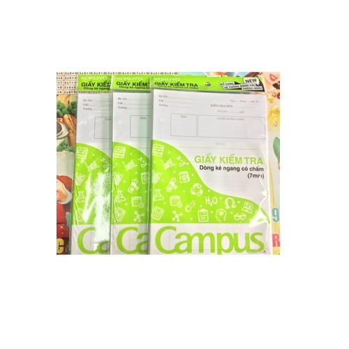 Giấy kiểm tra Campus có chấm TP-BS70G-25 xanh lá