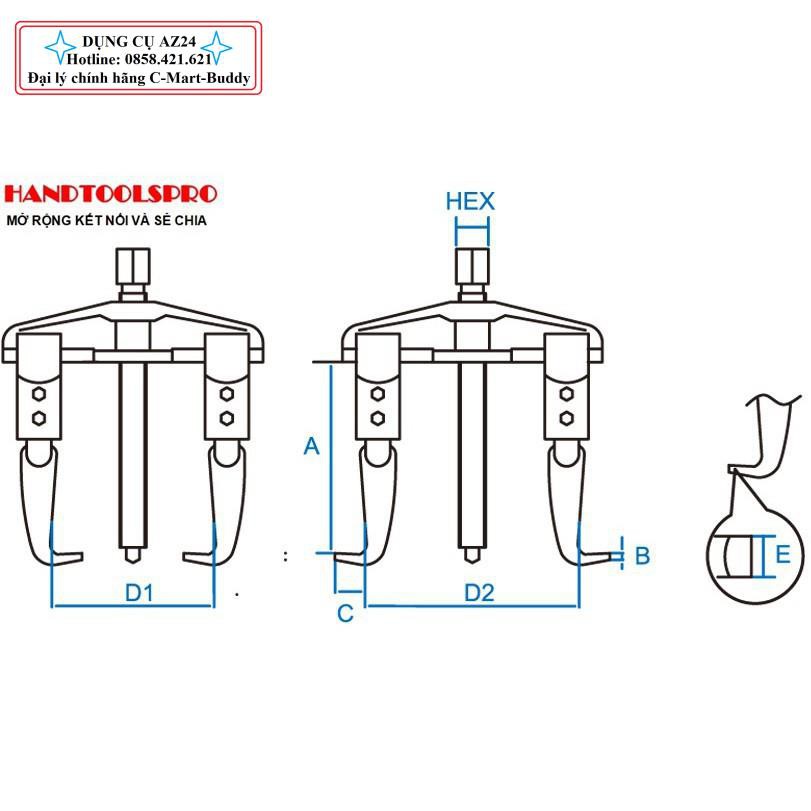 Cảo tăng đơ (hai chấu ngang) 1#(80×100) B0045-01 C-MART (Dungcu.az24 chuyên hàng Đài Loan)