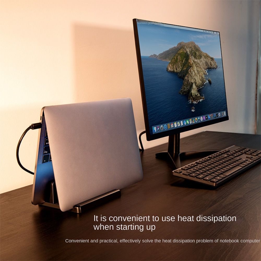 IRCTBV Supplies Space-Saving Plastic Desktop Storage Notebook Stand Computer Bay 3 In 1 Tablet Base Vertical Laptop Holder
