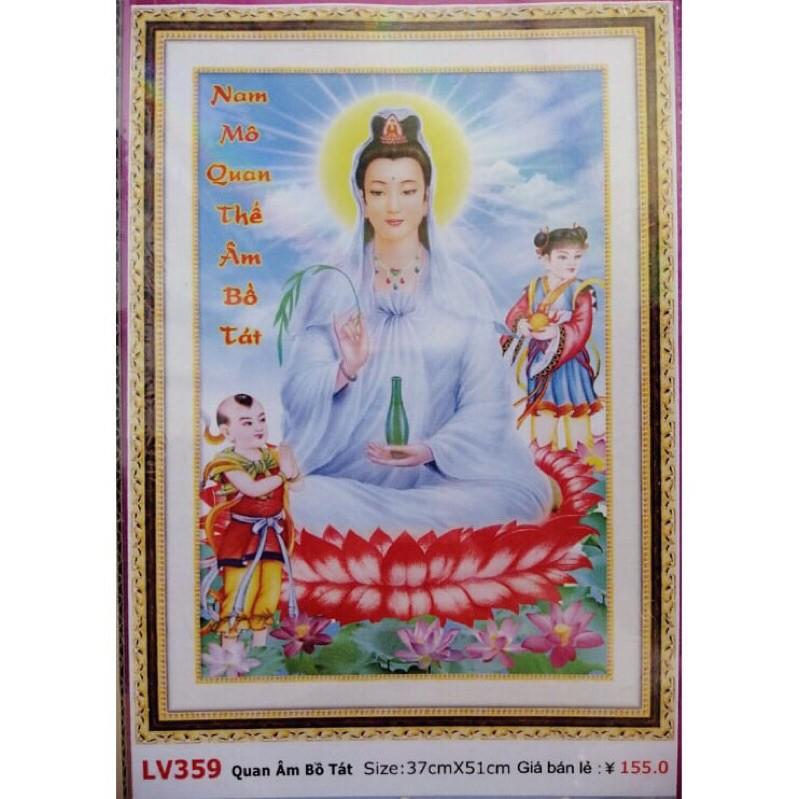 Tranh đính đá 5d quan thế âm bồ tát 12 tranh ngọc thịnh