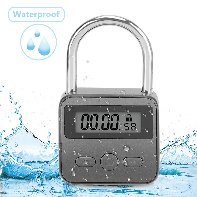 Smart Time Lock LCD Display Electronic Timer Switch USB Rechargeable Timer Padlock Travel Electronic Timer