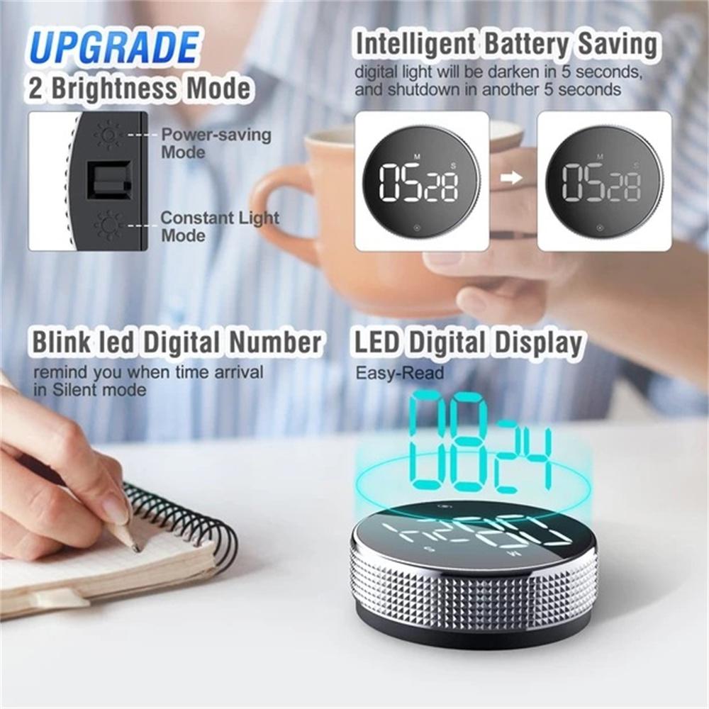 Self-Discipline Rotary Timer Magnetic Led Silent Timer
