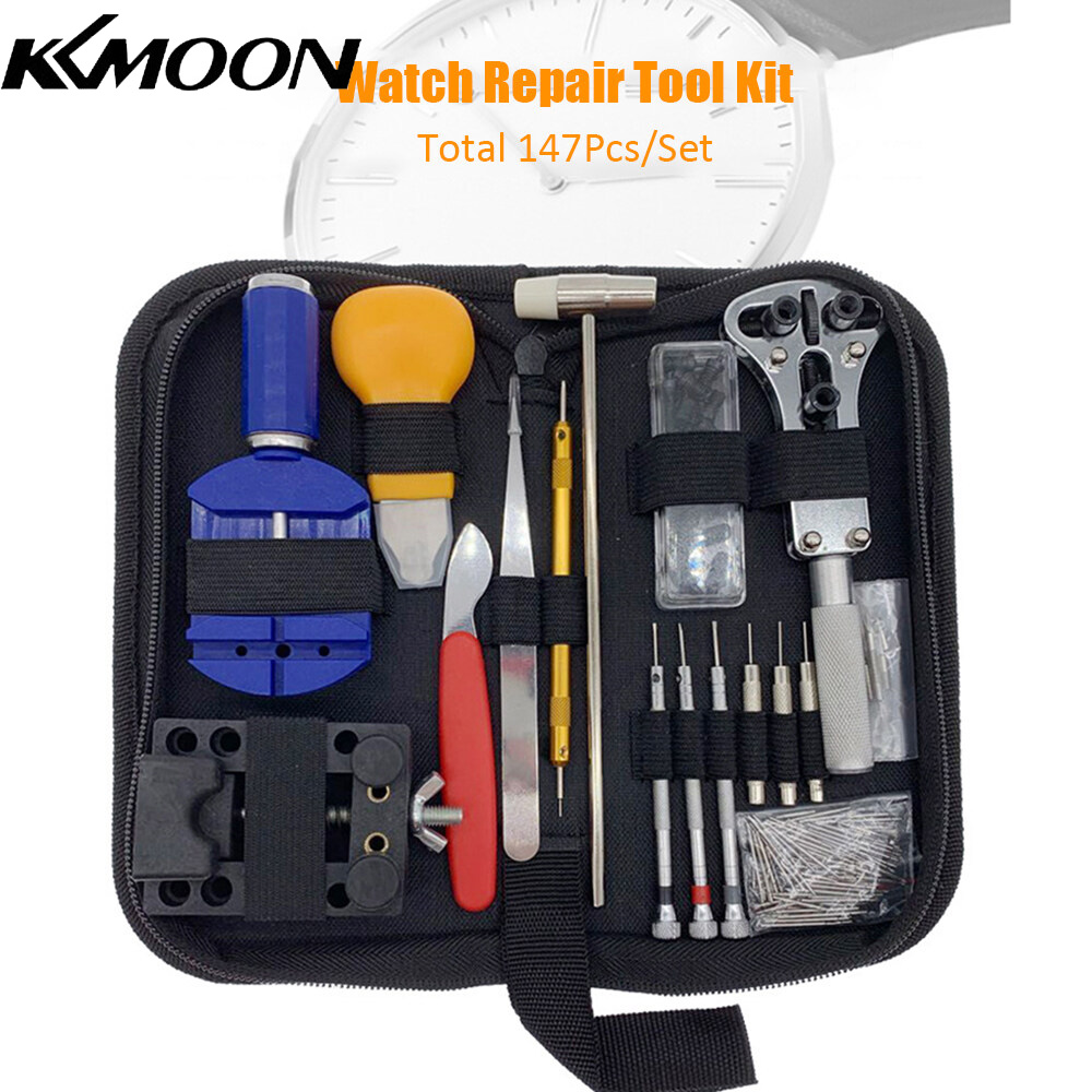 147Pcs/Set Watch Repair Tool Kit Case Opener Remover Screwdriver Spring Bar Watchband Link Pin Wristwatch Repair Tool Set