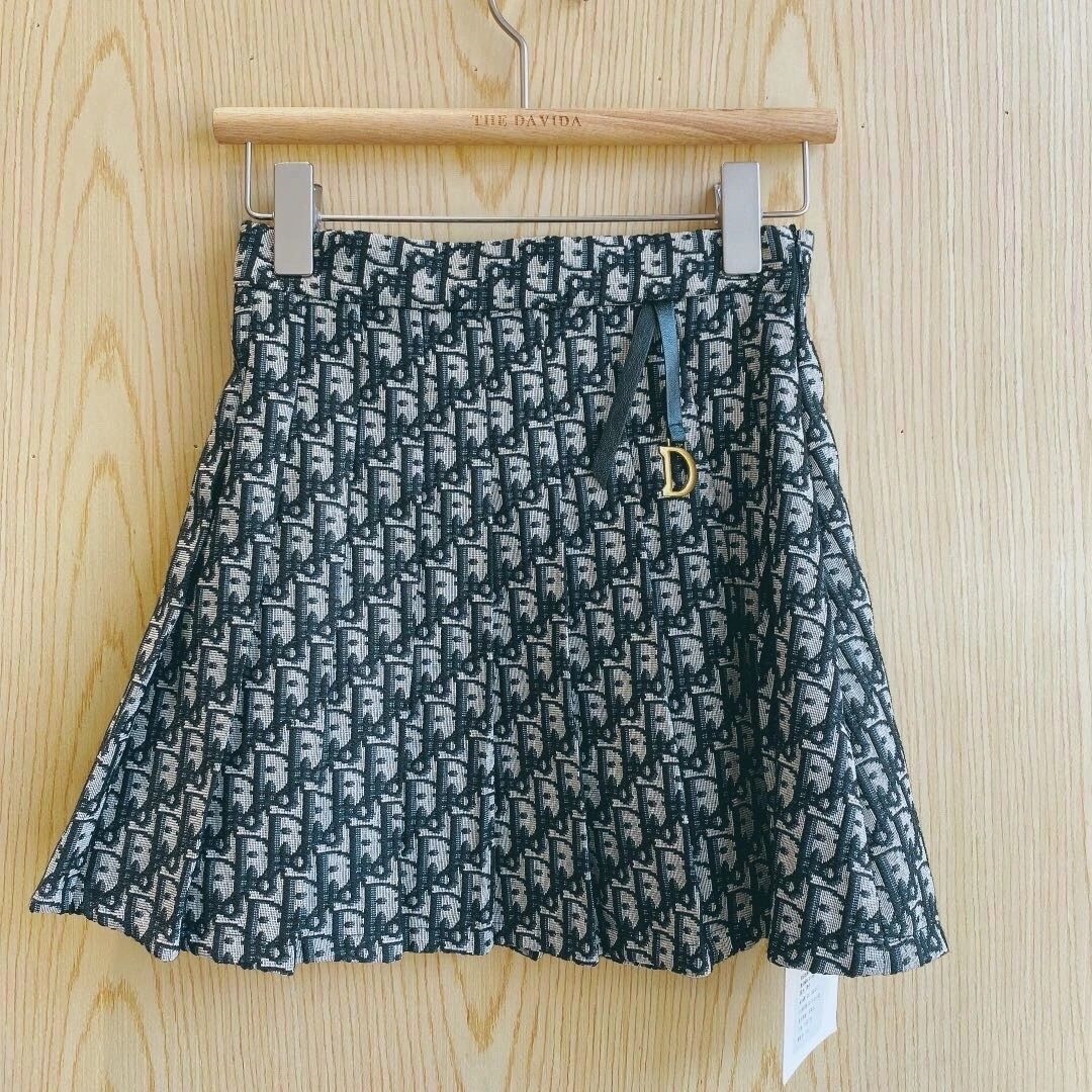 Japanauthentic Callaway¯J.LINDEBERG D-shaped women's skirt 20 new style knitted skirt letter pattern high waist half pleated skirt wool jacquard skirt