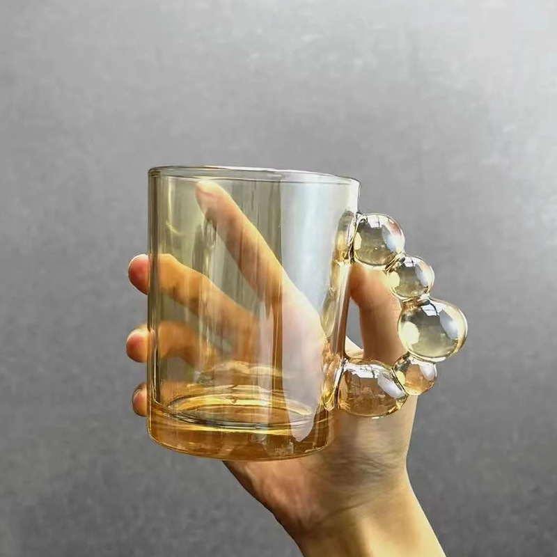 Bong Bóng Mùa Hè xử lý cốc cà phê Retro cốc sữa cốc thủy tinh cốc đánh dấu