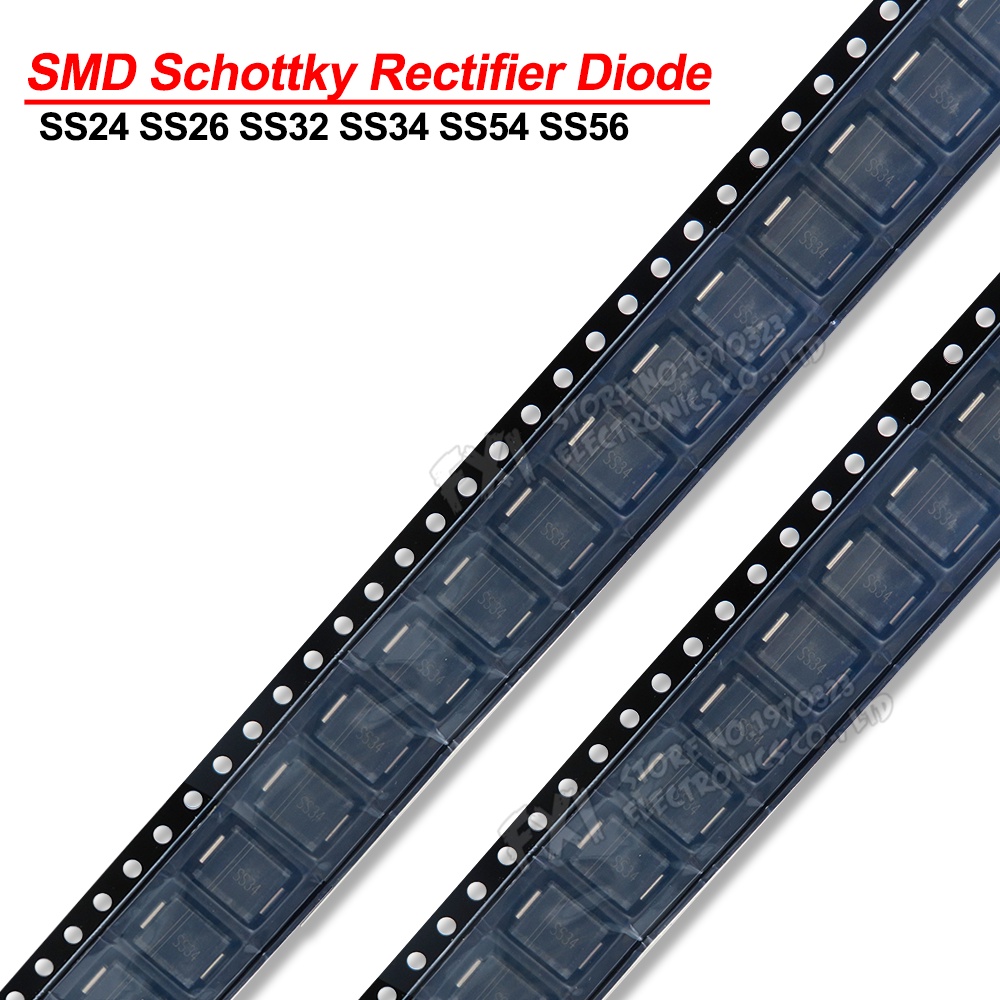 10pcs smd fast recovery schottky barrier switching rectifier diode ibuw ss24 ss26 ss32 ss34 ss54 ss56 smb smc new