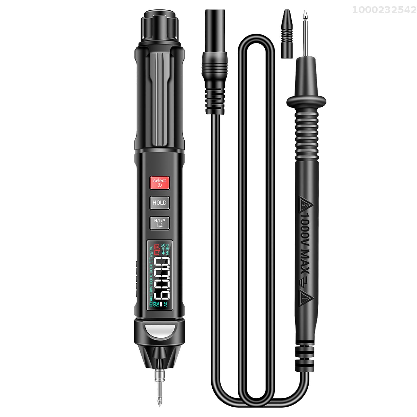 Nanwei aneng A3009 Bút Mini vạn năng với giọng nói phát sóng 6000 đếm Vôn kế va đảo ngược màn hình LCD đèn pin Bộ dò NCV cho điện áp kháng điện dung nhiệt độ ON/OFF Diode trình tự pha đo lường