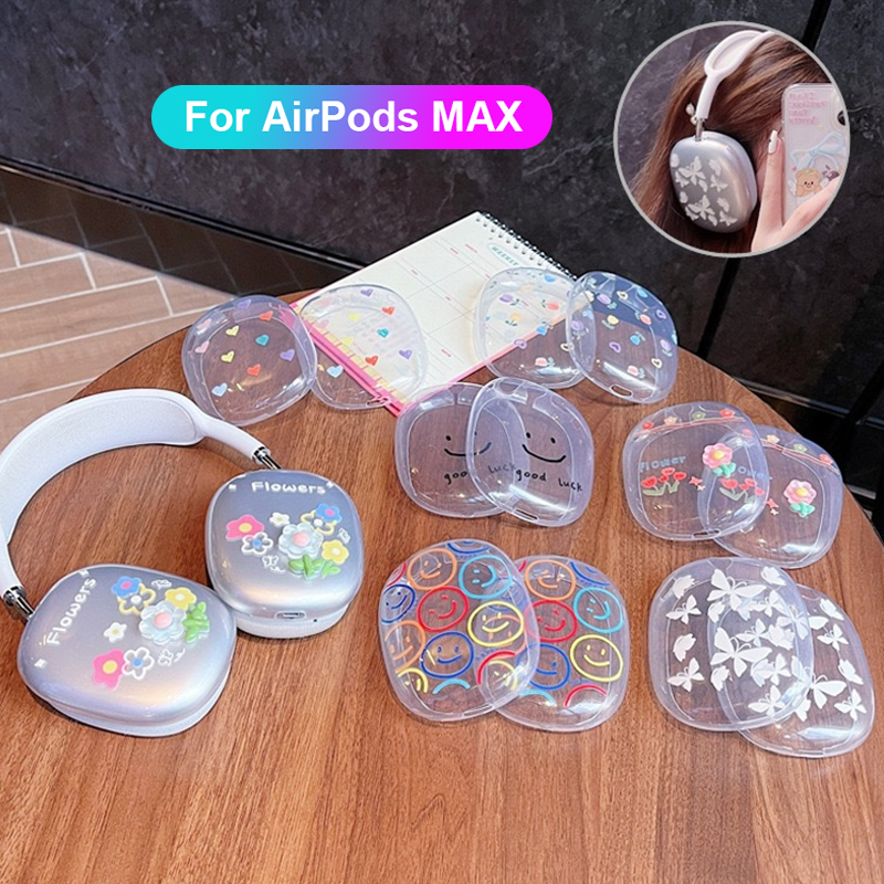 A Pair Of Ins-style Simple Headphones With Transparent Waterproof All-inclusive Protective Cover For Apple Airpods Max XUANTING