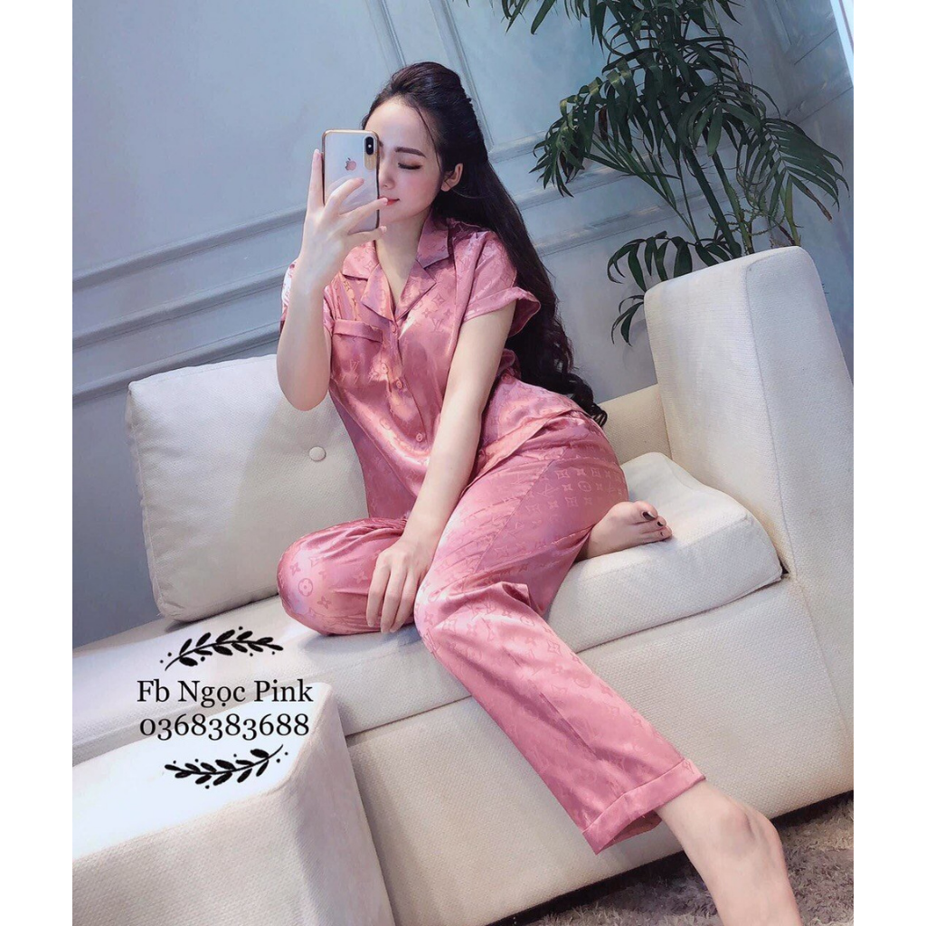 Bộ lụa gấm tay cộc quần dài cao cấp loại 1