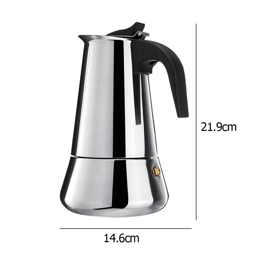 Stove Top Moka Coffee Pot Stainless Steel Filter Italian Espresso Coffee Maker Percolator Tool Mocha Cafetiere 450/300/200/100ML