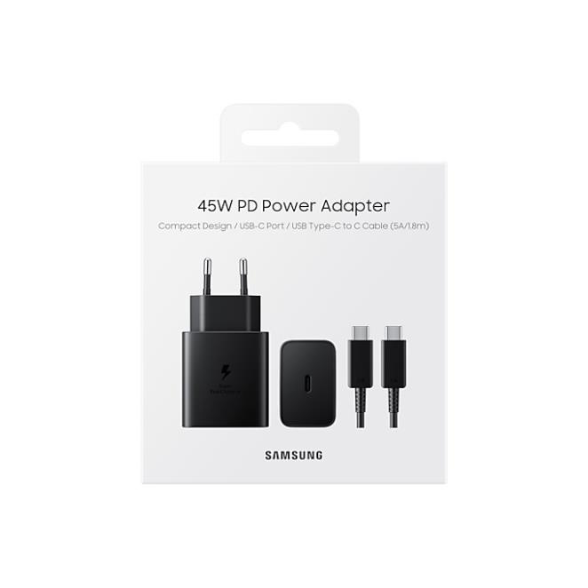 Củ sạc Type C Samsung T4510 45W đen (Kèm cáp C-C 5A, 1.8m)