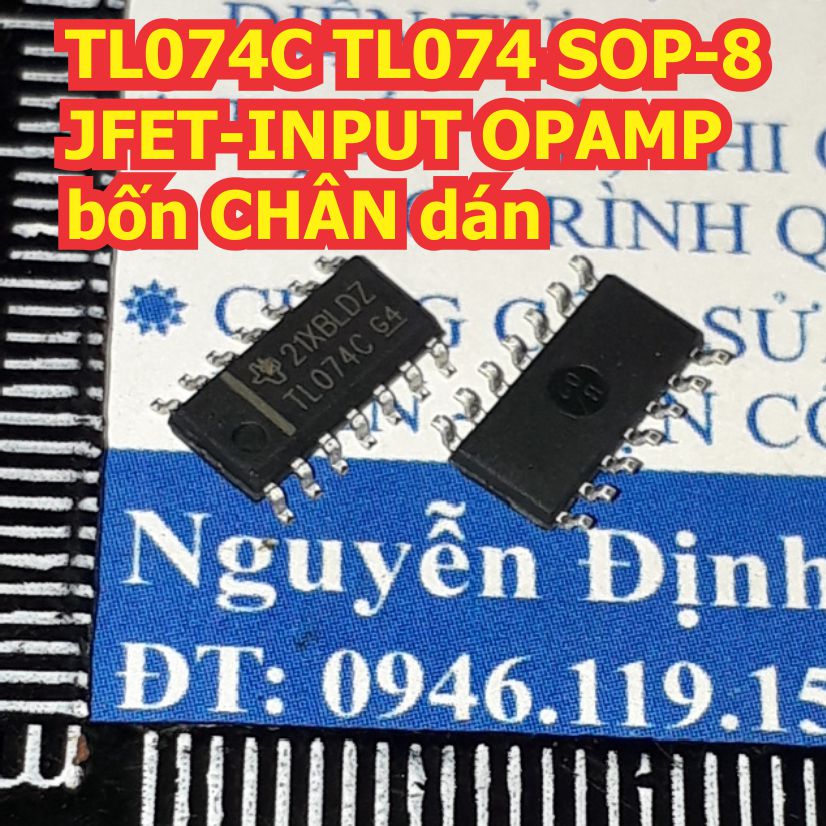 10 con tl074c tl074 sop-8 jfet-input opamp bốn chân dán kde3562