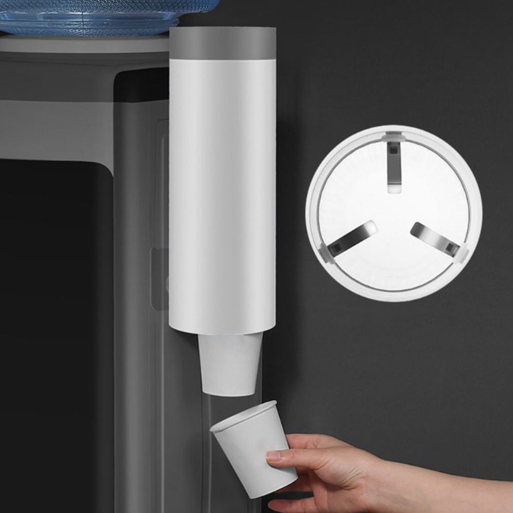MEIPINGO Plastic Nordic Style Wall Mounted Automatic Pull Type Disposable Paper Cup Dispenser Cup Holder Cup Container Storage Rack