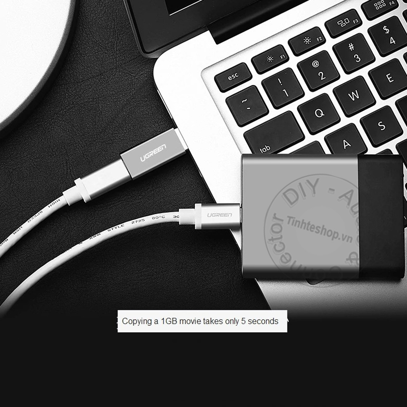 USB 3.0 đực ra USB C cái - Đầu chuyển USB 3.0 AM sang USB type CF Ugreen 30705