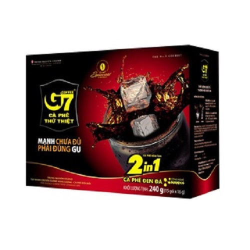 Trung Nguyên Legend Cà Phê Hòa Tan G7 2in1 – Hộp 15 Gói – Cà Phê Đen Đá Có Đường, Pha Nhanh, Gu Đậm