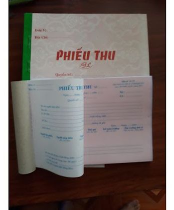 Phiếu thu 2 liên, 3 liên  - 13 x 18.5cm