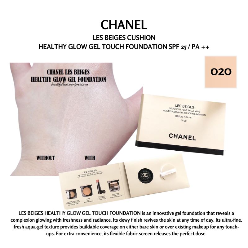 Chanel Les Beiges Healthy Glow Gel Touch Foundation SPF 15 PA+++ 3ml No 20  Travel Size