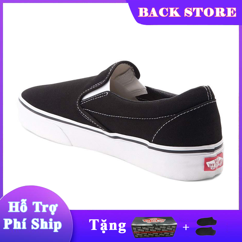 [HCM]Giày thể thao lười nam nữ Vans Lười Đen [ Tặng Box + Vớ ]