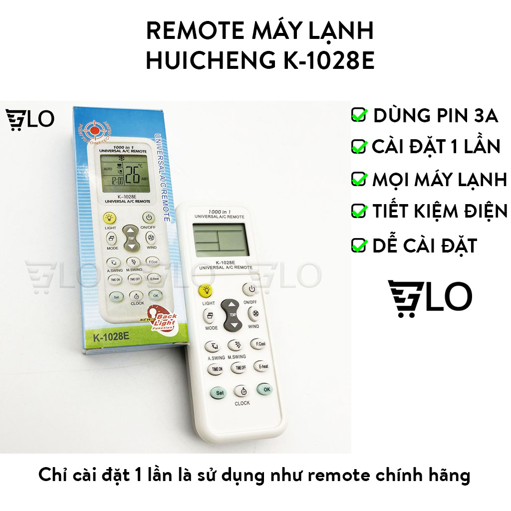 Remote máy lạnh đa năng huicheng k-1028e điều khiển được mọi máy điều hòa