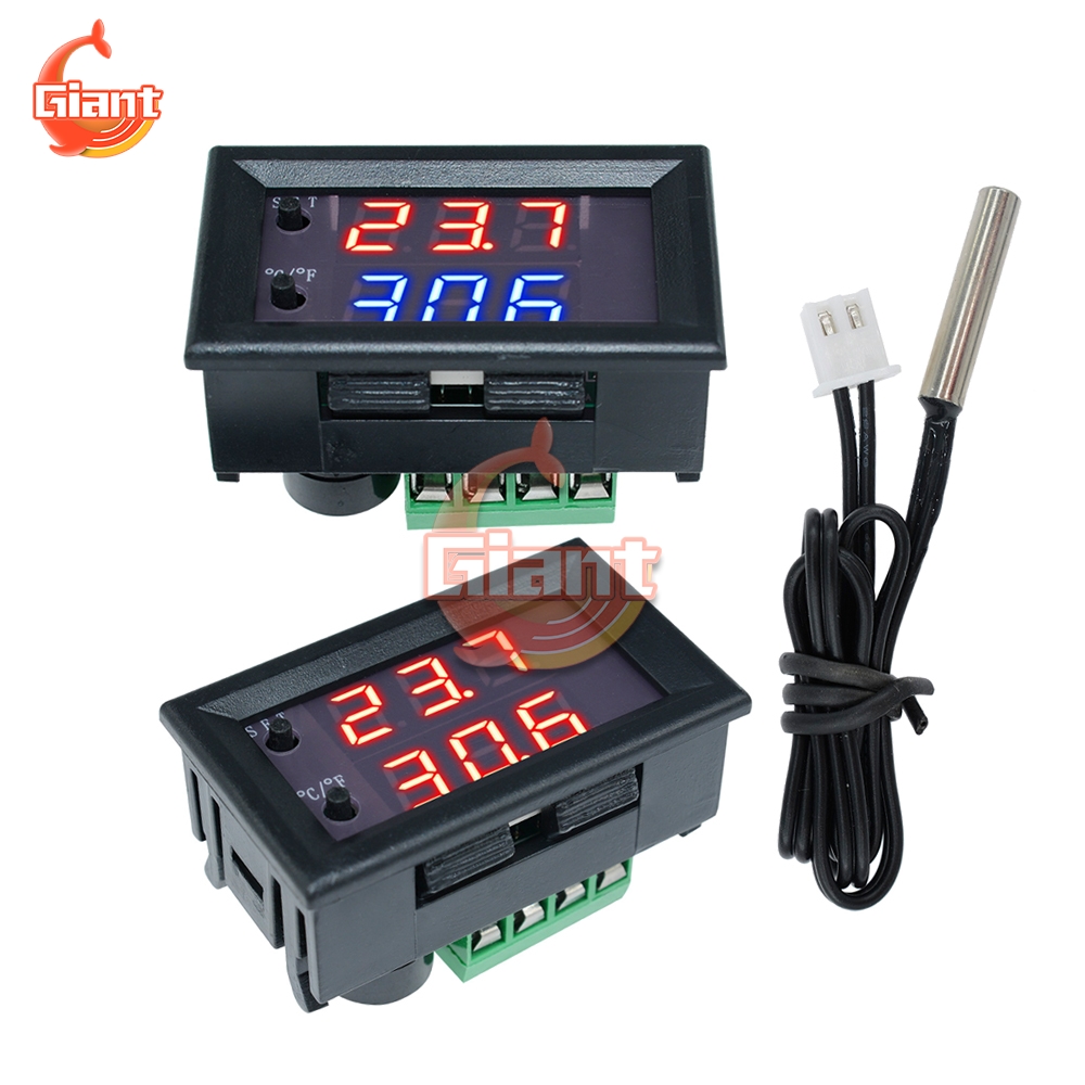 W1209WK Digital Thermostat DC 12V Temperature Controller 30cm Temp Relay Control 1M 2M NTC Temperature Sensor Waterproof Probe.