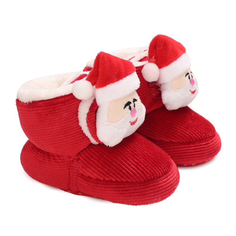 【Forever CY Baby】Newborn Girl Warm Shoes Santa Claus Winter Snow Boots Baby Walking Shoes for Toddler Infant