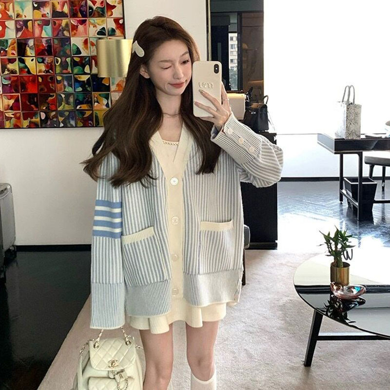 Guima 2024 new Korean style new waffle knitted cardigan