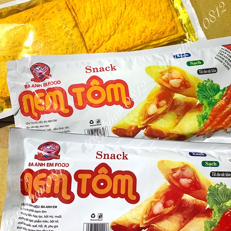 Combo 10 Gói Snack Nem Tôm Đồ Ăn Vặt Siêu Ngon