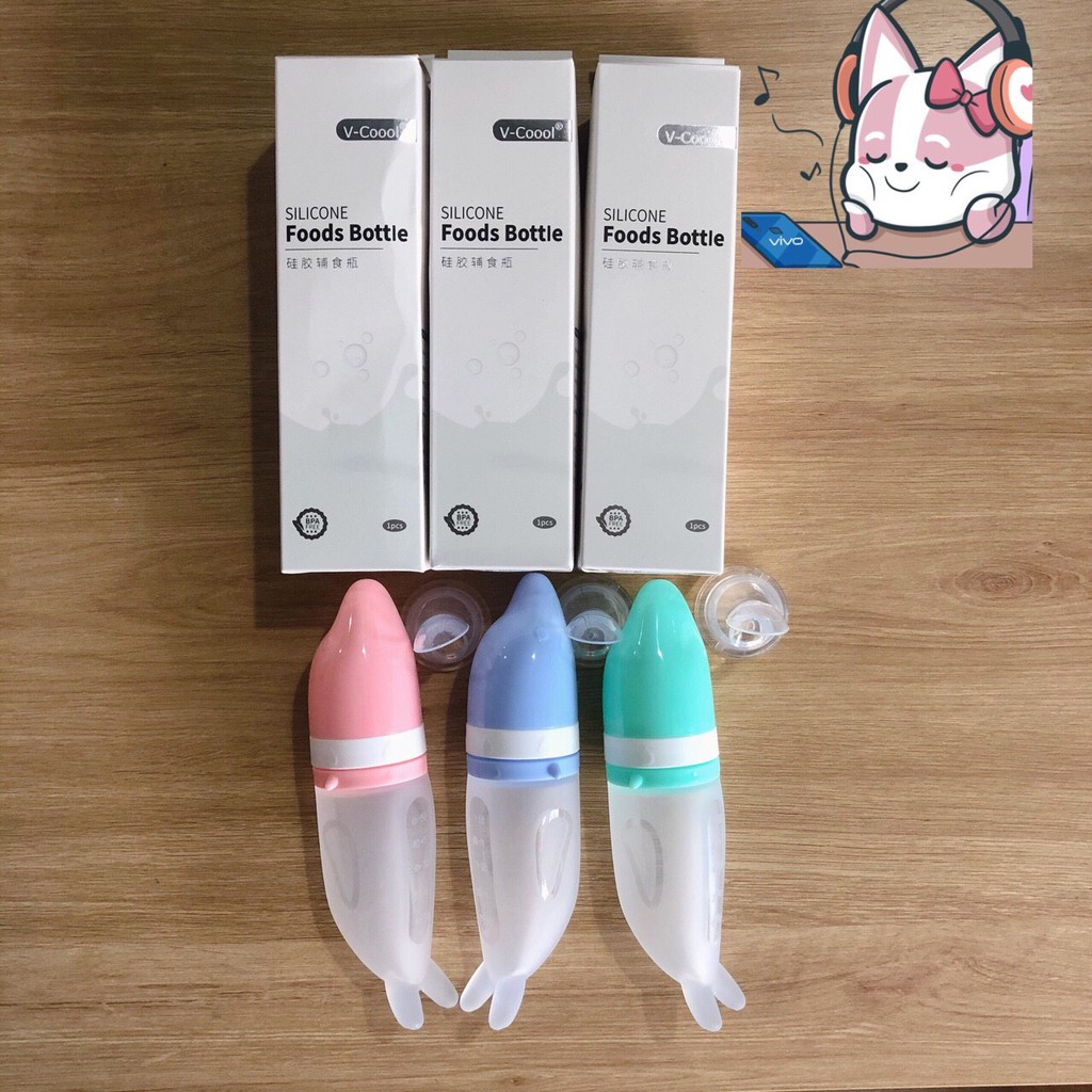Bình thìa 2 trong 1 ăn dặm bột / hoa quả VCOOL