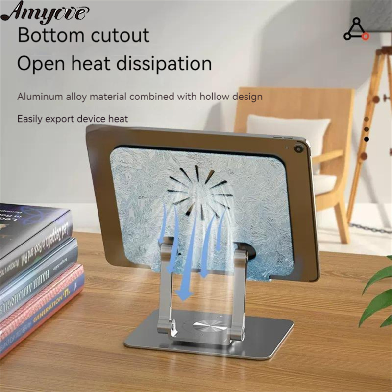 Desktop Tablet Mobile Phone Bracket 360-degree Rotating Multi-angle Height Adjustable Foldable Holder