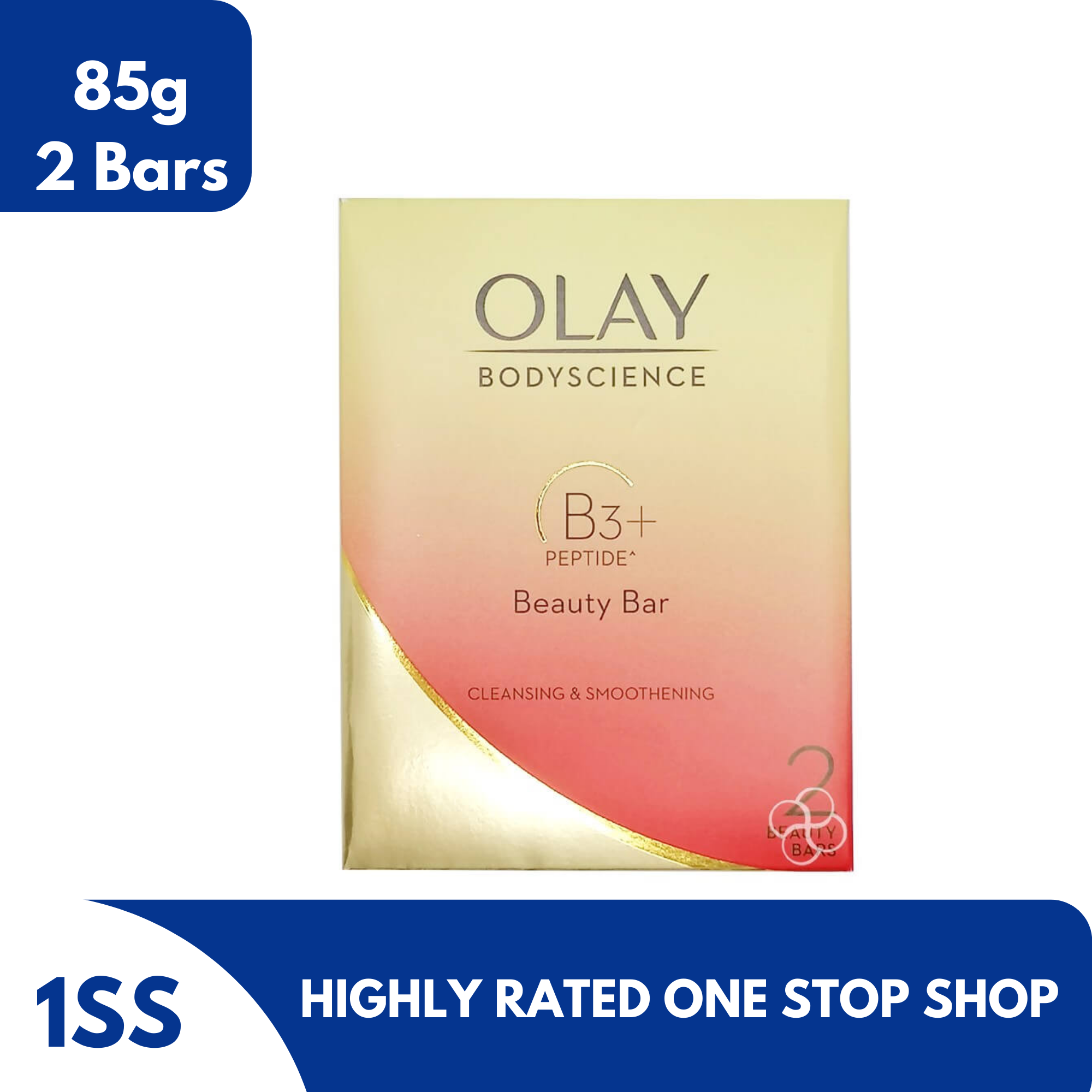 Olay BodyScience B3+ Cleansing & Smoothening Beauty Bar Soap, 2 Bars