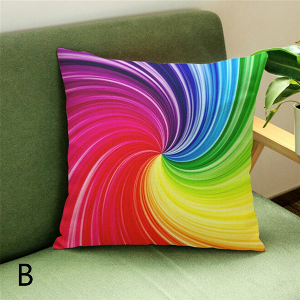 Cầu Vồng hoa văn trừu tượng gối ôm vuông trường hợp bọc gối trang trí giường sofa