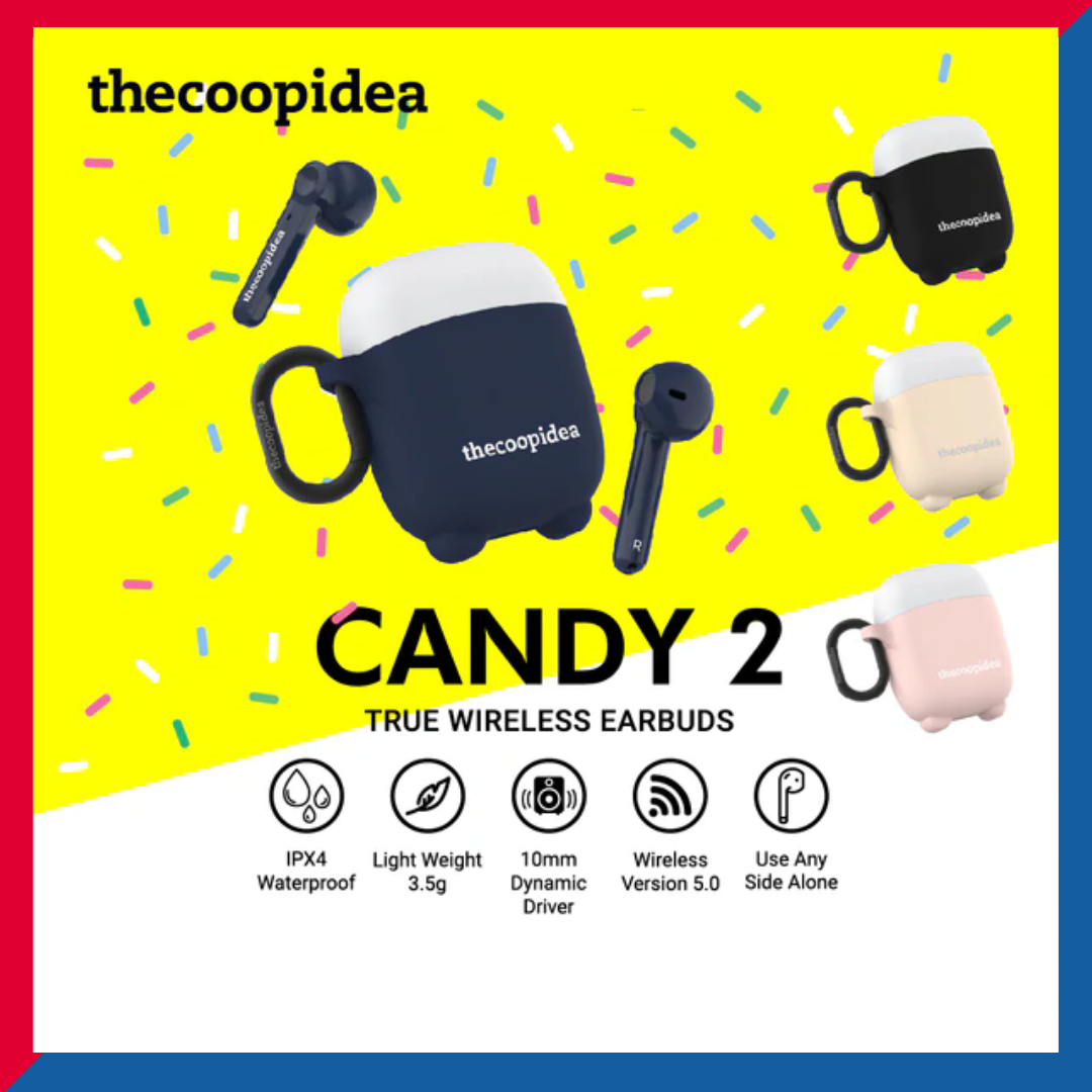 thecoopidea Candy True Wireless Earbuds Punchy Bass IPX4