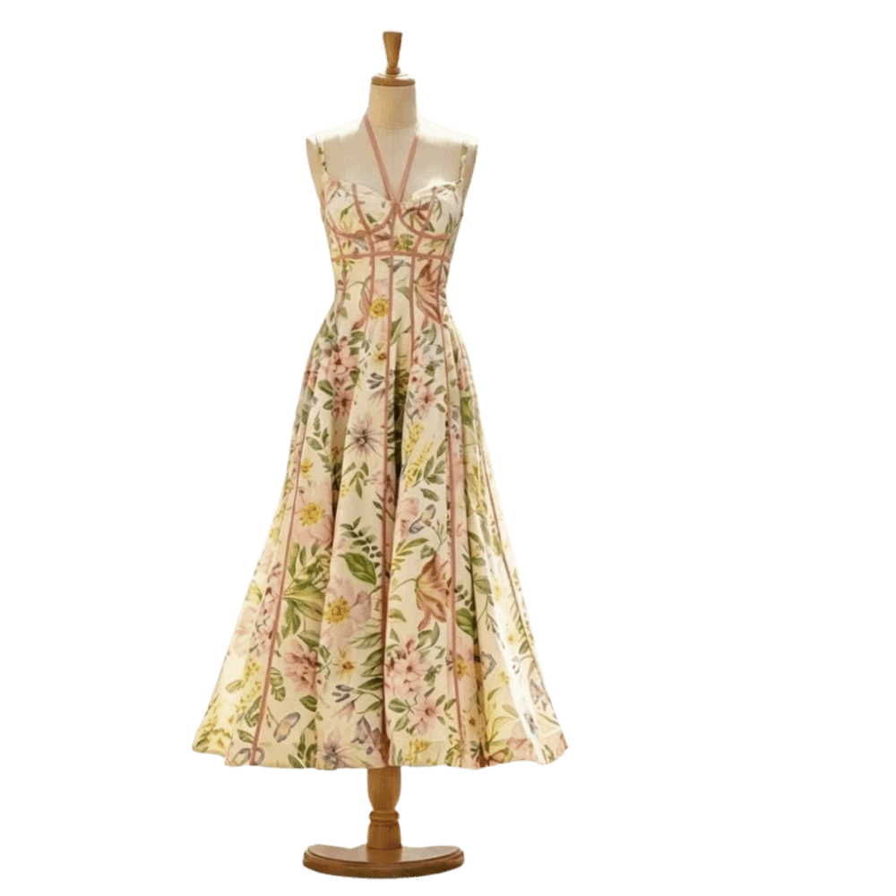 French%20Style%20Flower%20Floral%20Printed%20Dress%20Waist-cinching%20Summer%20Lady%20Halter%20Dress%20Sleeveless%20Sweet%20A-Line%20Dress%20Summer%20Season%20-%20Image%209