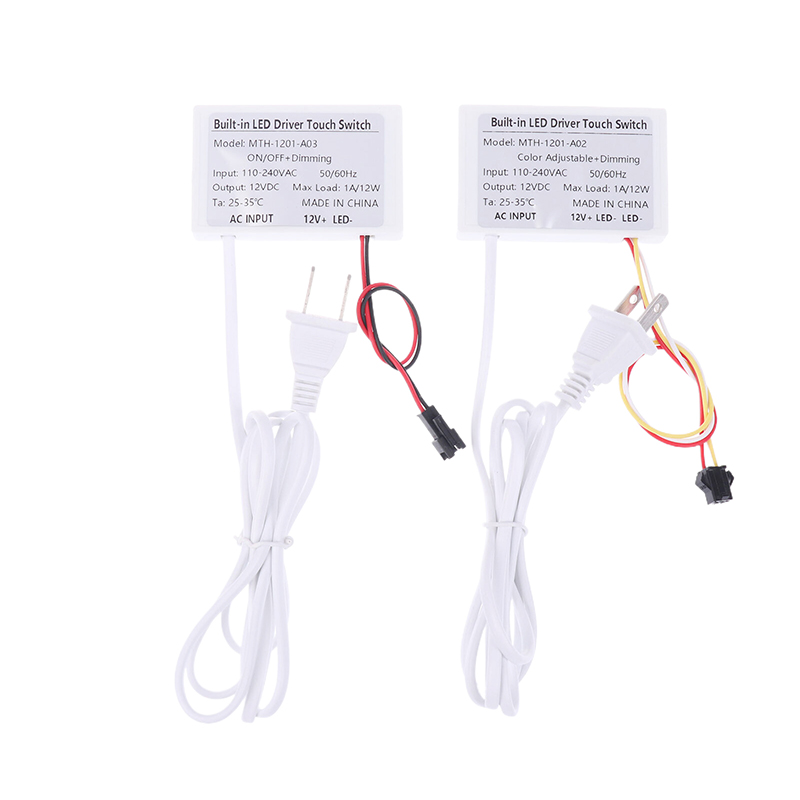 1Pc EU US Plug Touch Switch 12V 1A Bathroom Mirror Switch Touch Sensor For Led Light Mirror Headlight Capacitance Sensor Module. 
