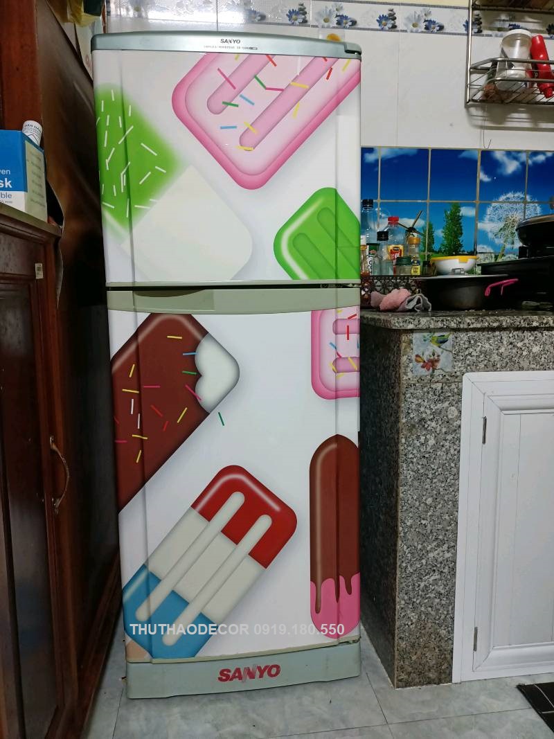 [HCM]Giấy Decal Dán Tủ Lạnh KEM MÁT LẠNH - THUTHAODECOR