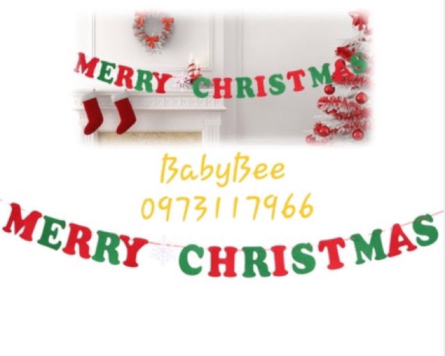 Dây chữ MERRY CHRISTMAS (giáng sinh)