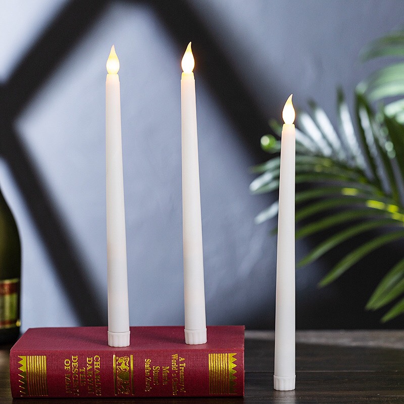 Nến cây điện tử, nến que trang trí chân nến cao 27cm chạy pin