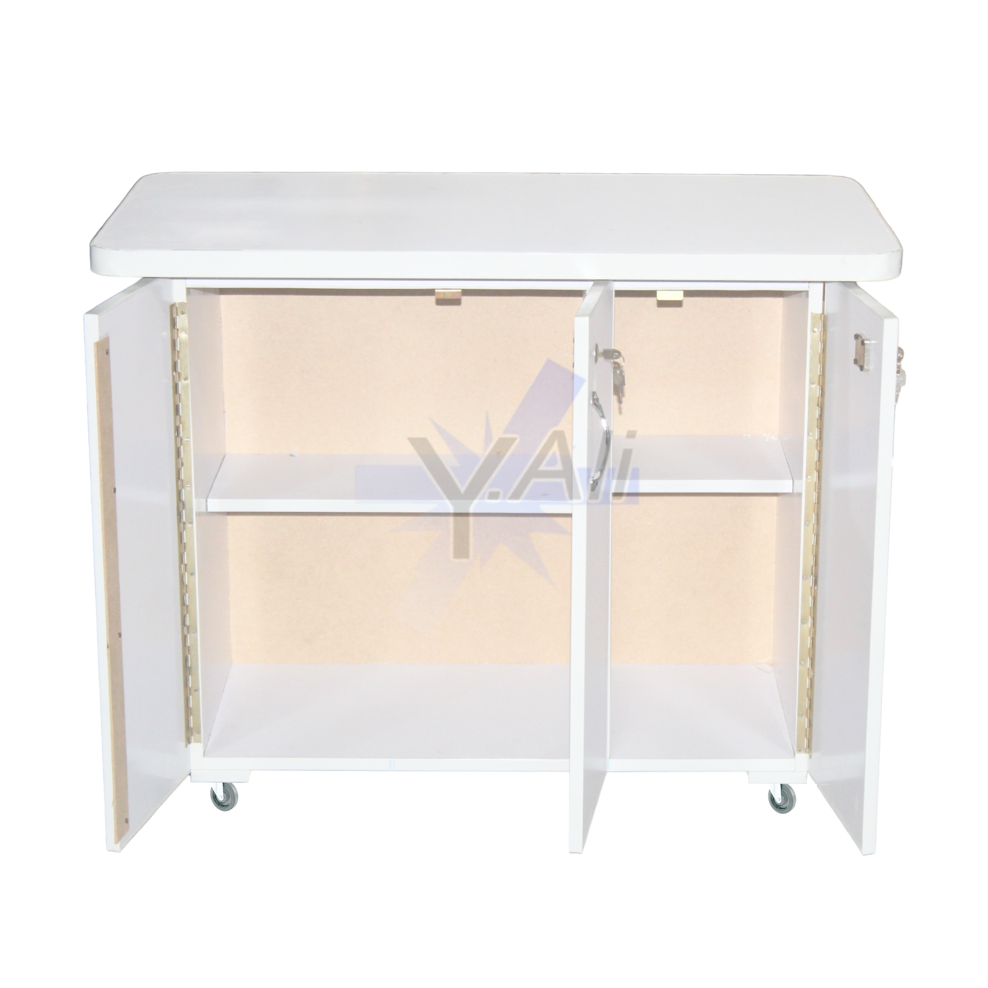 D5 Three Door Wooden Iron Stand (Cabinet Storage Drawer cupboard Iron board iron table wood wooden Furniture)- white. 