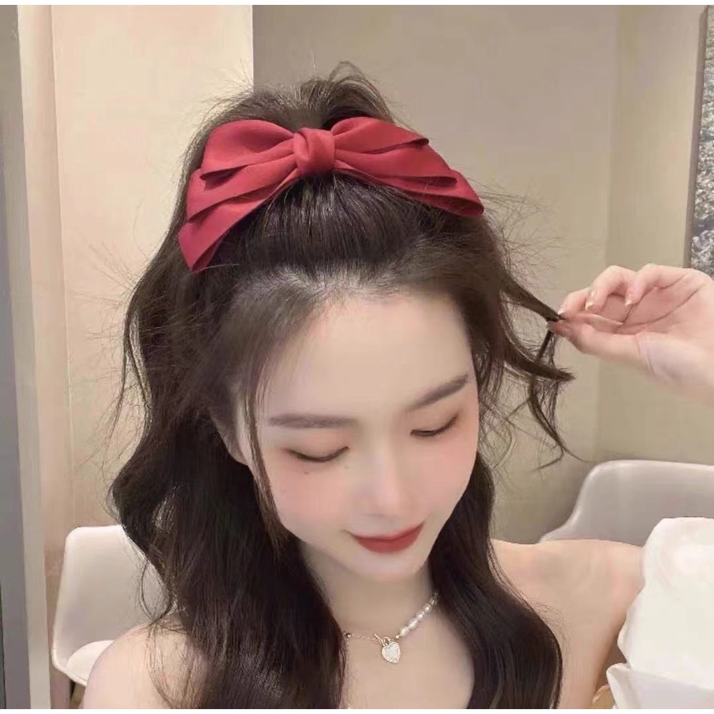 Kẹp Tóc Nơ Ba Lớp Thoát Hiểm Kiểu Công Chúa Đáng Yêu