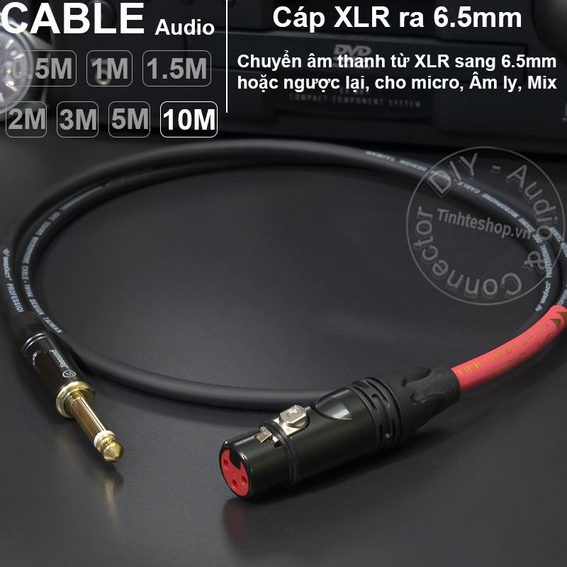 6.35mm to XLR female cable DIY 0.5M to 10M